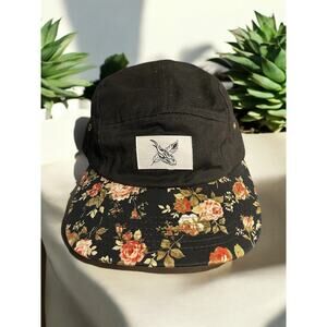 Women's Baseball Hat Blackskies Floral Roses Cap Pattern Black Adjustable